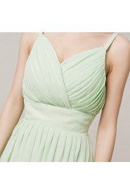 Chiffon Straps Neckline Floor Length Empire Dress