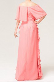 Chiffon Scoop Neckline Floor Length A-line Dress