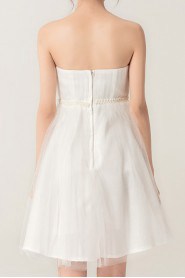 Tulle Strapless Short A-line Dress