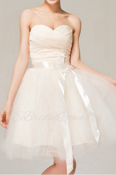 Satin Sweetheart Short Dress with Crystal