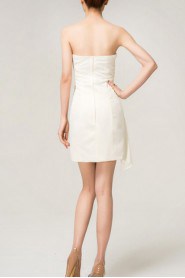 Satin Strapless Short Corset Dress with Crystal