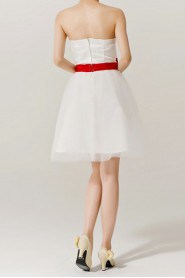 Organza Sweetheart Short A-line Dress with Bow