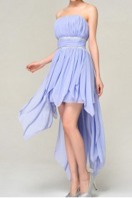 Chiffon Strapless Short Corset Dress with Crystal