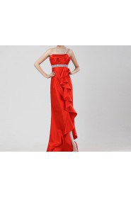 Satin Scoop Neckline Ankle-Length Empire Dress with Sequins