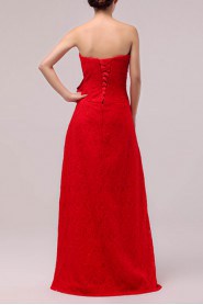 Lace Strapless Floor Length A-line Dress