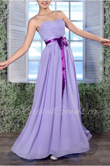 Chiffon Scoop Neckline Floor Length Corset Dress