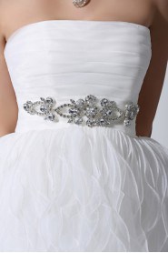 Tulle Strapless Short Dress with Crystal