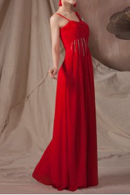 Chiffon Straps Neckline Floor Length Empire Dress with Sequins