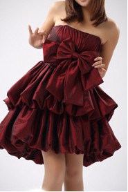 Satin Strapless Short Dress