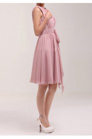 Chiffon Jewel Neckline Short A-line Dress