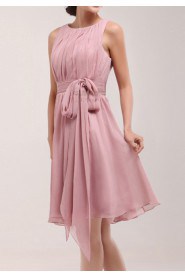 Chiffon Jewel Neckline Short A-line Dress