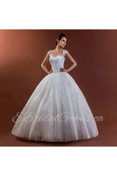 Satin,Lace,Tulle Sweetheart Ball Gown Dress with Embroidery