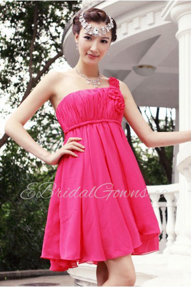 Chiffon One-shoulder Dress