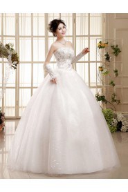 Tulle Strapless Ball Gown Dress with Beading and Sequin