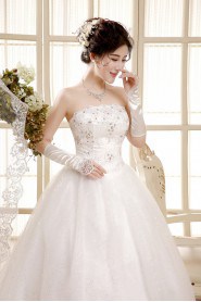 Tulle Strapless Ball Gown Dress with Beading and Sequin