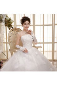 Tulle Strapless Ball Gown Dress with handmade Flowers