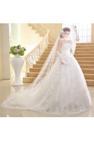 Lace Sweetheart Ball Gown Dress with Beading and Bow