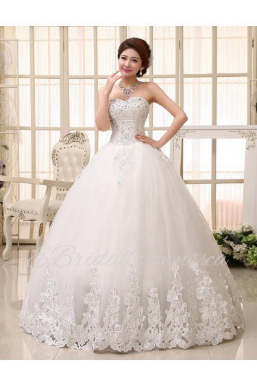 Tulle Sweetheart Ball Gown Dress with Sequin and Embroidery