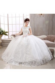 Lace Scoop Ball Gown Dress with Beading and Sequin