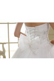 Tulle Strapless A-Line Dress with Sequin and Bow