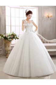 Tulle V-Neck Ball Gown Dress with Beading