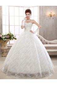 Lace Sweetheart Ball Gown Dress with Beading