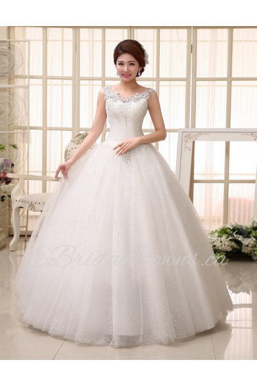 Lace Scoop Ball Gown Dress with Sequin and Beading