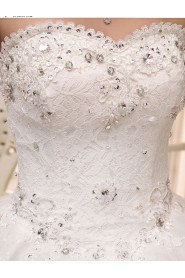 Lace Sweetheart Ball Gown Dress with Beading