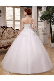 Lace and Tulle Strapless Ball Gown Dress with Beading