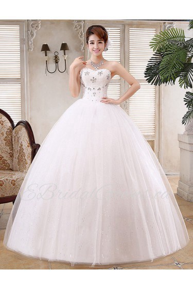 Lace and Tulle Sweetheart Ball Gown Dress with Beading