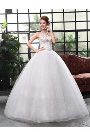 Lace and Tulle Strapless Ball Gown Dress with Beading and Sequin