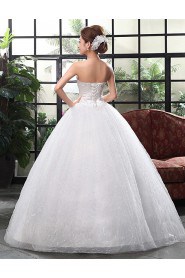 Lace and Tulle Strapless Ball Gown Dress with Beading and Sequin