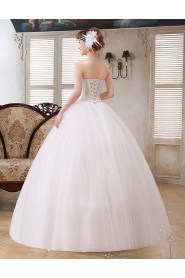 Lace and Tulle Strapless Ball Gown Dress with Beading and Sequin