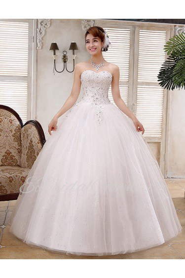 Lace and Tulle Sweetheart Ball Gown Dress with Beading and Sequin