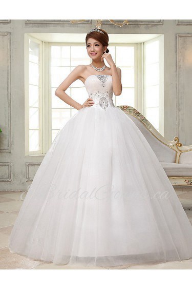 Lace and Tulle Strapless Ball Gown Dress with Beading