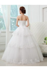 Lace and Tulle Sweetheart Ball Gown Dress with Beading