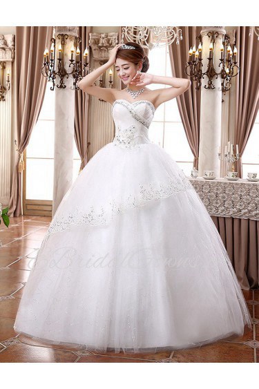 Lace and Tulle Sweetheart Ball Gown Dress with Beading and Sequin