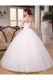 Lace and Tulle sweetheart Ball Gown Dress with Handmade Flower