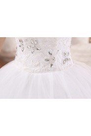 Lace and Tulle Jewel Ball Gown Dress with Beading