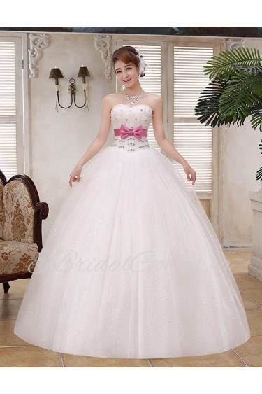 Lace and Tulle Sweetheart Ball Gown Dress with Bow