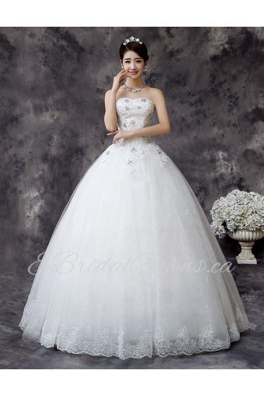 Lace and Tulle Sweetheart Ball Gown Dress with Beading