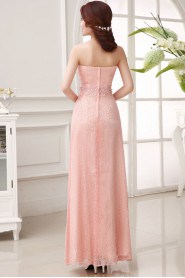 Lace Strapless Column Dress with Bead