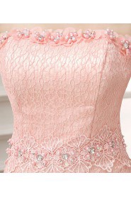 Lace Strapless Column Dress with Bead