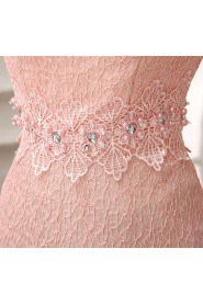 Lace Strapless Column Dress with Bead