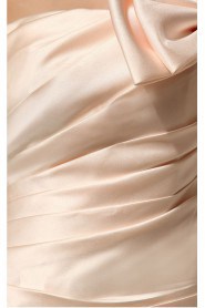 Satin One-shoulder Sheath Dress with Bow