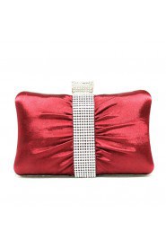 Satin Handbag with Rhinestone for Evening Party or Wedding