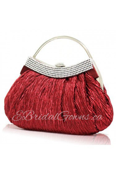 Satin Handbag/Clutche with Rhinestone