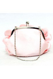 Satin Lotus Handbag with Rhinestone