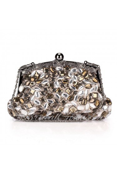 Satin Handbag with Luxurious Crystal