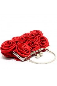 Satin Handmade Rose Handbag